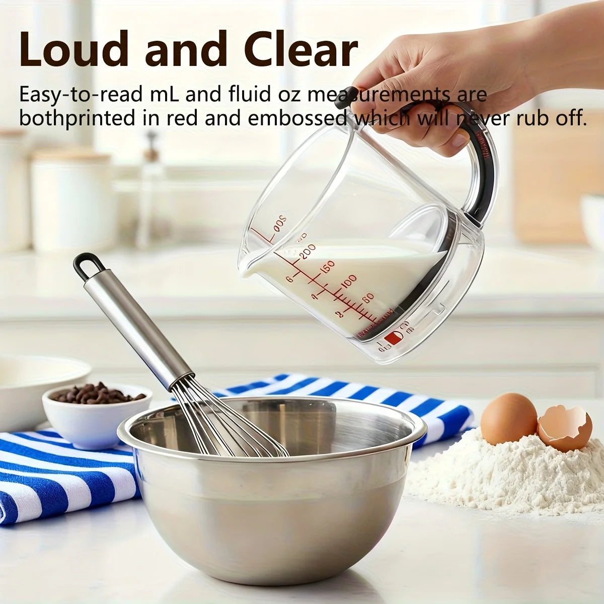 4-IN-1 Measuring Cup Adjustable MultiFunctional Measuring Cup with Scraper-Style Seal Base Kitchen Cube Cups Tools for Cooking
