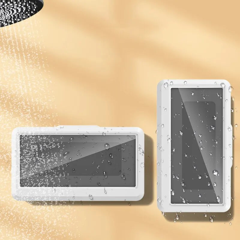 Fixed Shower Phone Holder 360° Rotation Waterproof Anti-fog Mobile Phone Stand Touched Smart Phone Bracket For Bathroom Shower
