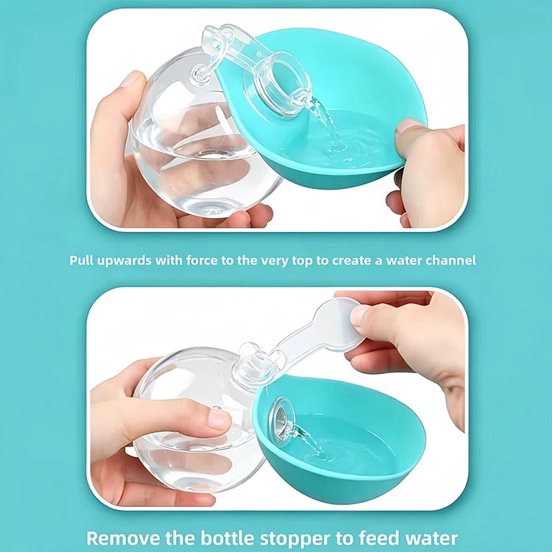 Portable Pet Carrying Water Cup, Essential Hanging Spherical Water Dispenser for Going Out, Foldable, for Small Pets Only