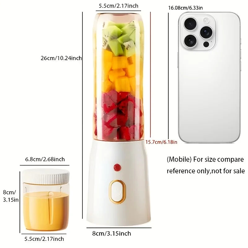 2-Cup Electric Juicer Blender Mixer Mini Wireless Portable Home USB Rechargeable 6-Blade Gift Juice Cup Multifunctional Juicer, Juice Cup, Kitchen Accessories, Christmas Gift, Halloween Gift