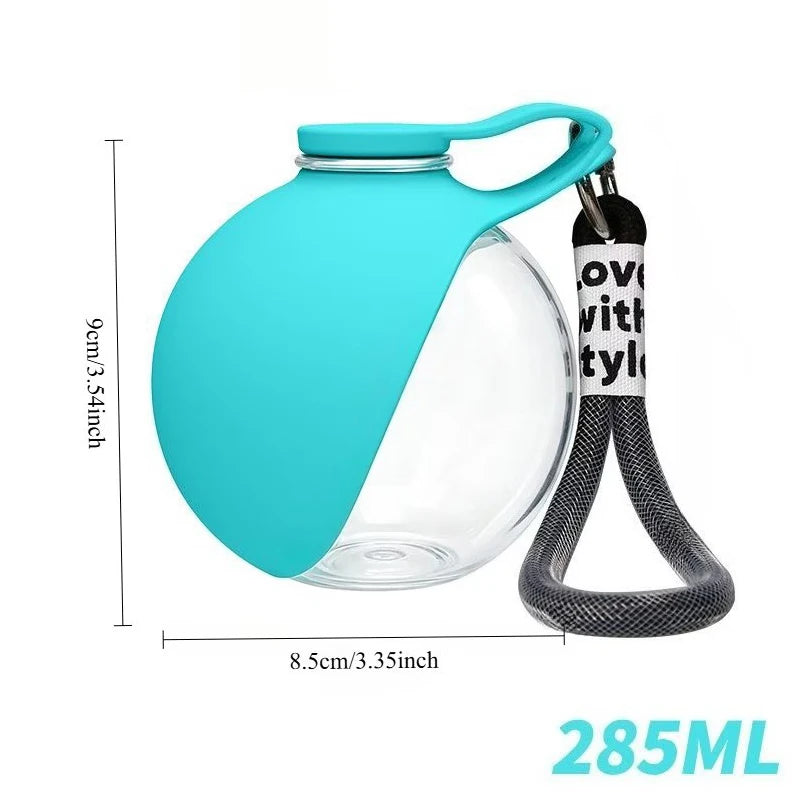 Portable Pet Carrying Water Cup, Essential Hanging Spherical Water Dispenser for Going Out, Foldable, for Small Pets Only