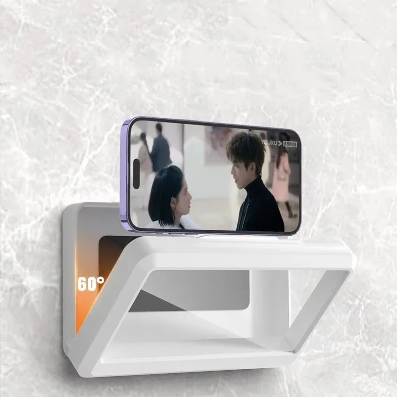 Fixed Shower Phone Holder 360° Rotation Waterproof Anti-fog Mobile Phone Stand Touched Smart Phone Bracket For Bathroom Shower