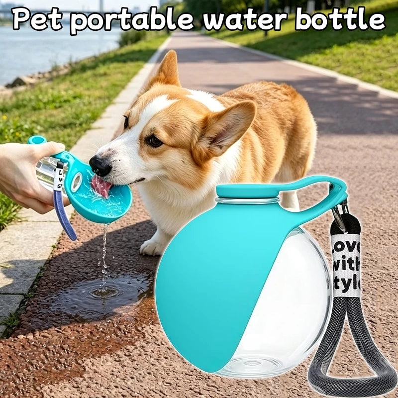 Portable Pet Carrying Water Cup, Essential Hanging Spherical Water Dispenser for Going Out, Foldable, for Small Pets Only